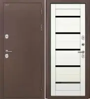 Входная дверь Дорстон Терморазрыв (Антик медный/КС-1 Арктик Черный лакобель)