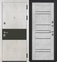 Входная дверь VIDARI (ВС-1 Бетон светлый/СБ-30 Бетон снежный Черный лакобель)