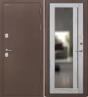Входная дверь Дорстон Терморазрыв (Антик медный/ФЗ-3 Ривьера айс Царговая с зеркалом)