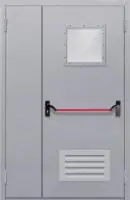 Противопожарная дверь с нажимной ручкой и стеклом ДП2407