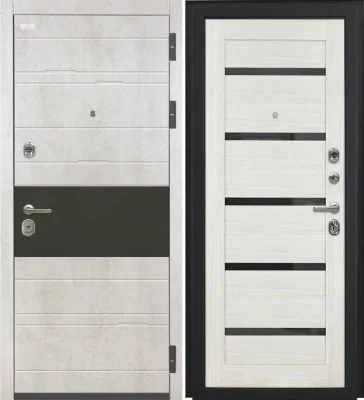 Входная дверь VIDARI (ВС-1 Бетон светлый/СБ-1 Эшвайт Черный лакобель)