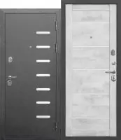 Входная дверь 9 см антик серебро царга Бетон снежный