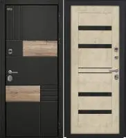 Входная дверь Дорстон BERLIN (ВС-2 Лофт черный/СБ-26 Бетон бежевый Черный лакобель)