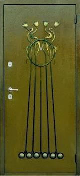 Декоративная отделка из художественной ковки на входной двери (32)