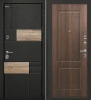Входная дверь Дорстон BERLIN (ВС-2 Лофт черный/Ф-14 Статус коньяк Глухое)