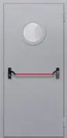 Дверь противопожарная однопольная с круглым стеклом ДП2388