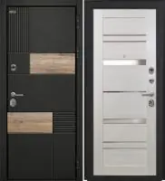 Входная дверь Дорстон BERLIN (ВС-2 Лофт черный/СБ-32 Эшвайт Зеркало)