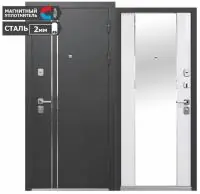 Входная дверь Luxor 2mm букле антрацит Зеркало фацет