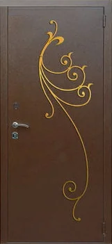 Декоративная отделка из художественной ковки на входной двери (64)