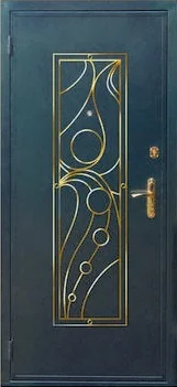 Декоративная отделка из художественной ковки на входной двери (38)