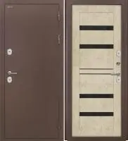 Входная дверь Дорстон Терморазрыв (Антик медный/СБ-26 Бетон бежевый Черный лакобель)