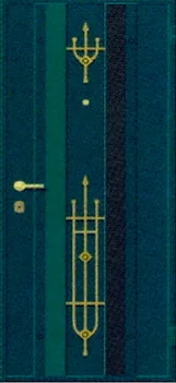 Декоративная отделка из художественной ковки на входной двери (18)