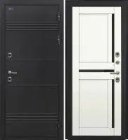 Входная дверь Дорстон Терморазрыв (Д-5 Букле черный/КС-5 Арктик Черный лакобель)
