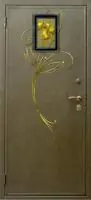 Декоративная отделка из художественной ковки на входной двери (125) золотистого цвета