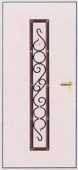 Декоративная отделка из художественной ковки на входной двери (19)