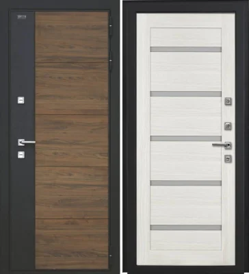 Входная дверь Дорстон Терморазрыв Inoplast (Р-01 Орех/гранит/СБ-1 Эшвайт Матовое)
