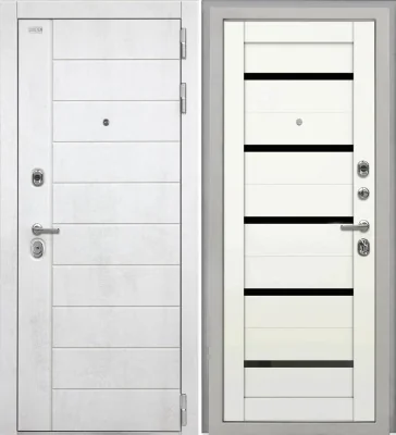 Входная дверь Alpa (НФ-6 лофт белый/СБ-1 Белый бланко Черный лакобель)