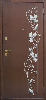 Декоративная отделка из художественной ковки на входной двери (101)