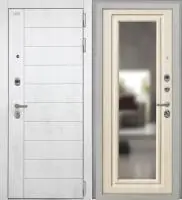 Входная дверь Alpa (НФ-6 лофт белый/ФЗ-4 Кремовая лиственница Зеркало)