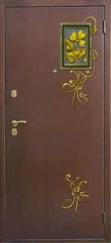 Декоративная отделка из художественной ковки на входной двери (130)