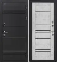 Входная дверь Дорстон Терморазрыв (Д-5 Букле черный/СБ-30 Бетон снежный Черный лакобель)