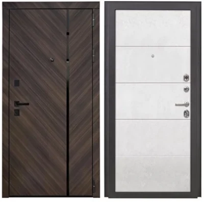 Входная дверь Dorston Digma глухое (Шпон орех мореный/лофт белый)