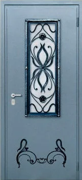 Декоративная отделка из художественной ковки на входной двери (133)