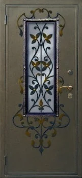 Декоративная отделка из художественной ковки на входной двери (140)