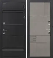 Входная дверь Дорстон Терморазрыв (Д-5 Букле черный/Ф-9 Лофт грей Глухое)