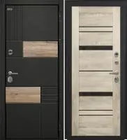 Входная дверь Дорстон BERLIN (ВС-2 Лофт черный/СБ-32 Шале светло-серый Черный лакобель)