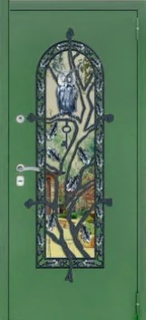 Декоративная отделка из художественной ковки на входной двери (74)