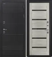 Входная дверь Дорстон Терморазрыв (Д-5 Букле черный/СБ-1 Грей Черный лакобель)