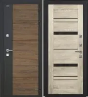 Входная дверь Дорстон Терморазрыв Inoplast (Р-01 Орех/гранит/СБ-32 Шале светло-серый Черный лакобель)