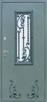 Декоративная отделка из художественной ковки на входной двери (49)