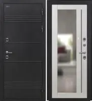 Входная дверь Дорстон Терморазрыв (Д-5 Букле черный/ФЗ-3 Глянец Царговая с зеркалом)