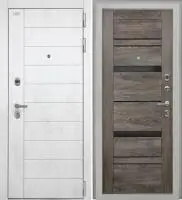 Входная дверь Alpa (НФ-6 лофт белый/СБ-32 Шале мореный дуб Черный лакобель)