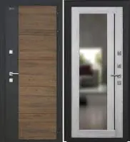 Входная дверь Дорстон Терморазрыв Inoplast (Р-01 Орех/гранит/ФЗ-3 Ривьера айс Царговая с зеркалом)