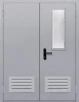 Дверь противопожарная двупольная со стеклом ДП2425