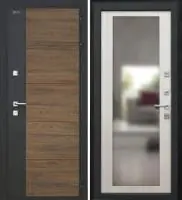 Входная дверь Дорстон Терморазрыв Inoplast (Р-01 Орех/гранит/ФЗ-6 Беленый дуб Зеркало)