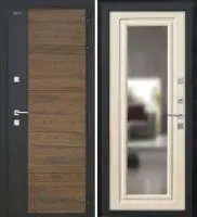 Входная дверь Дорстон Терморазрыв Inoplast (Р-01 Орех/гранит/ФЗ-4 Кремовая лиственница Зеркало)