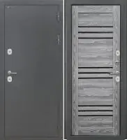Входная дверь Дорстон Терморазрыв (Антик серебро/СБ-31 Ривьера грей Черный лакобель)