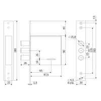 Замок врезной сувальдный Гардиан 30.01