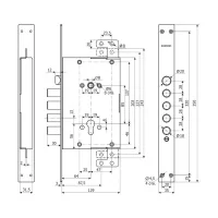 Замок врезной цилиндровый редукторного типа с защелкой Гардиан 72.16 Т