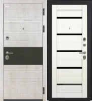 Входная дверь VIDARI (ВС-1 Бетон светлый/СБ-1 Белый бланко Черный лакобель)