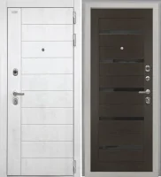Входная дверь Alpa (НФ-6 лофт белый/СБ-1 Орех рифленый Черный лакобель)