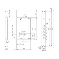 Замок врезной цилиндровый редукторного типа с защелкой Гардиан 72.06 Т