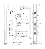 Замок врезной комбинированный с защелкой и перекодировкой с торца Гардиан 75.14 Т