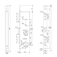 Замок врезной комбинированный с двумя механизмами секретности и защелкой Гардиан 15.12