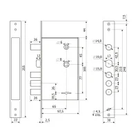 Замок врезной сувальдный с защелкой и задвижкой Гардиан 30.15