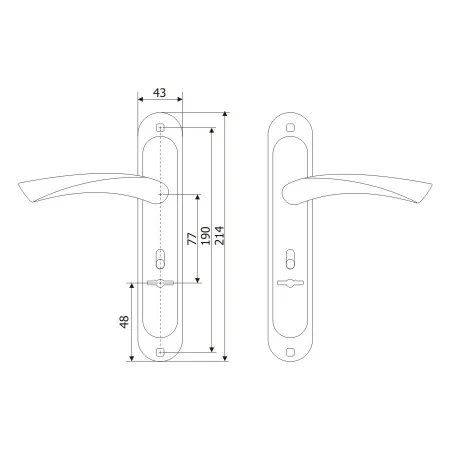 Ручка дверная на планке Белла, хром
